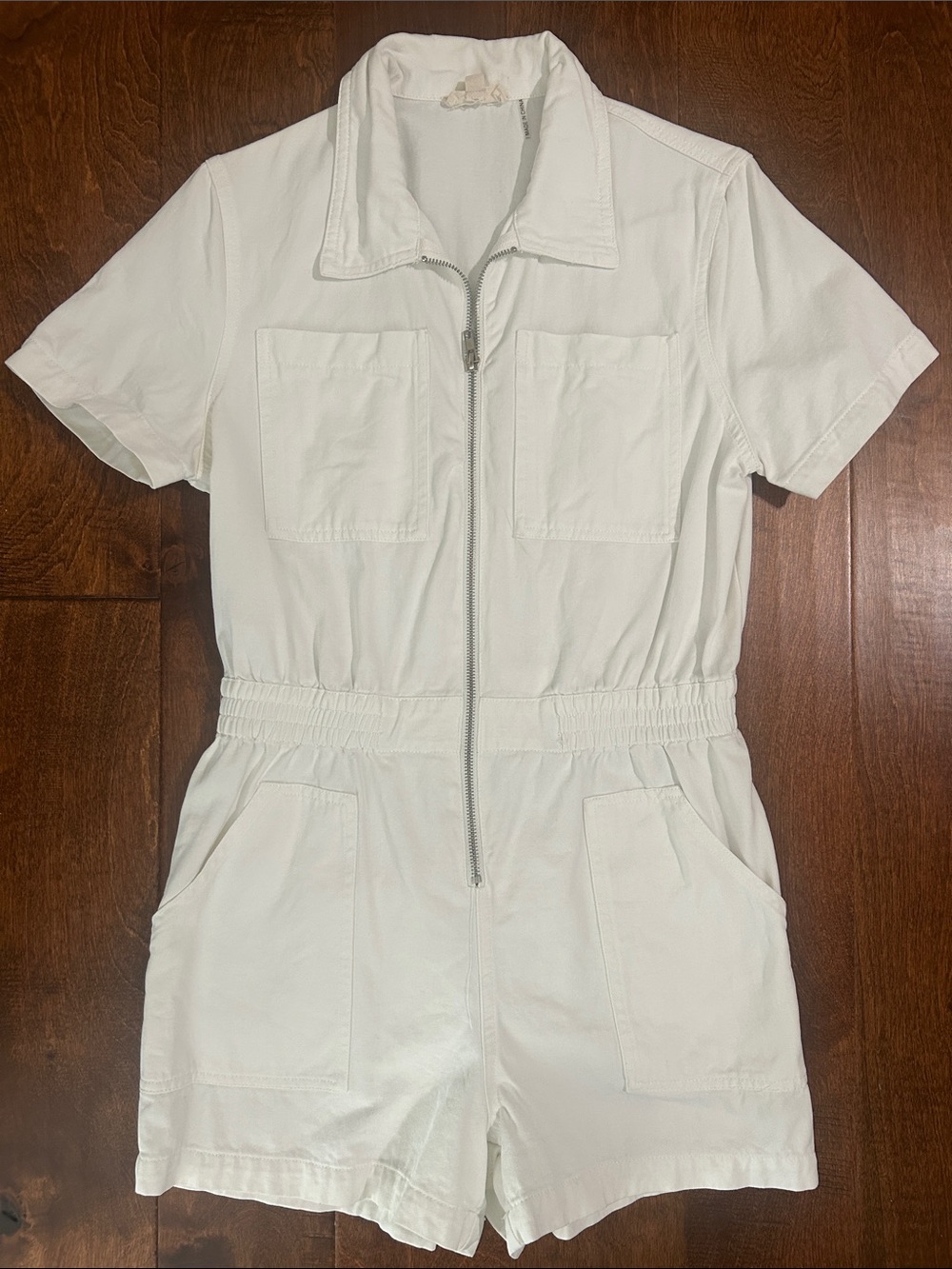 Elan white denim shorts jumper M medium